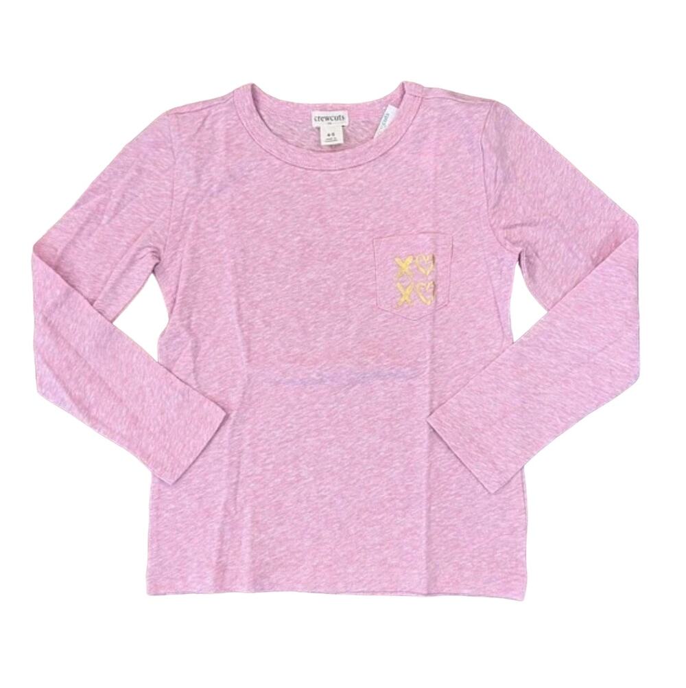 NWT J. Crew Girls' Heather Pink W/Metallic Gold XOXO Graphic Tee